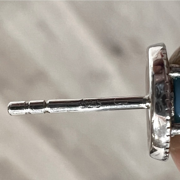 Arizona Sleeping Beauty Sterling Silver Stud Earrings - Picture 8 of 8